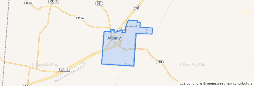 Mapa de ubicacion de Albany.