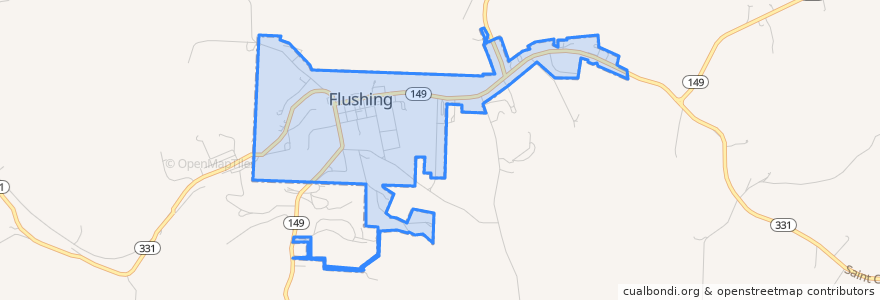 Mapa de ubicacion de Flushing.