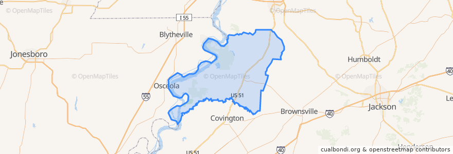 Mapa de ubicacion de Lauderdale County.