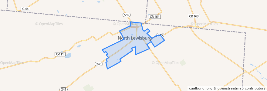 Mapa de ubicacion de North Lewisburg.