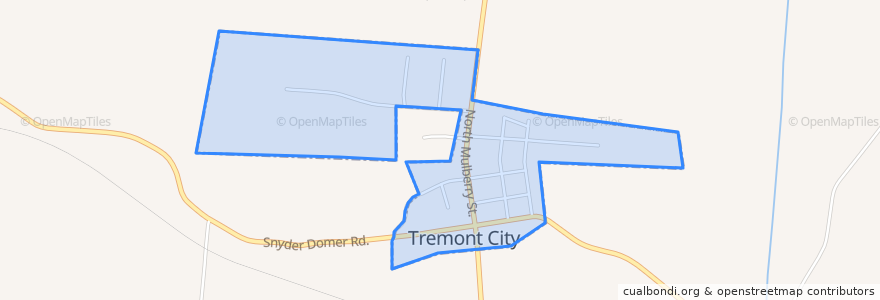 Mapa de ubicacion de Tremont City.