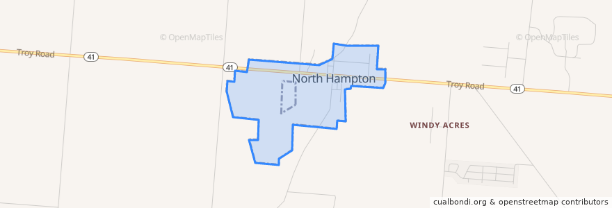 Mapa de ubicacion de North Hampton.