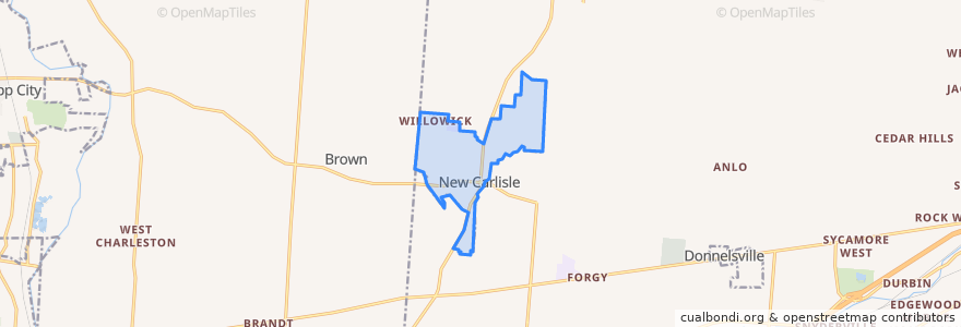 Mapa de ubicacion de New Carlisle.