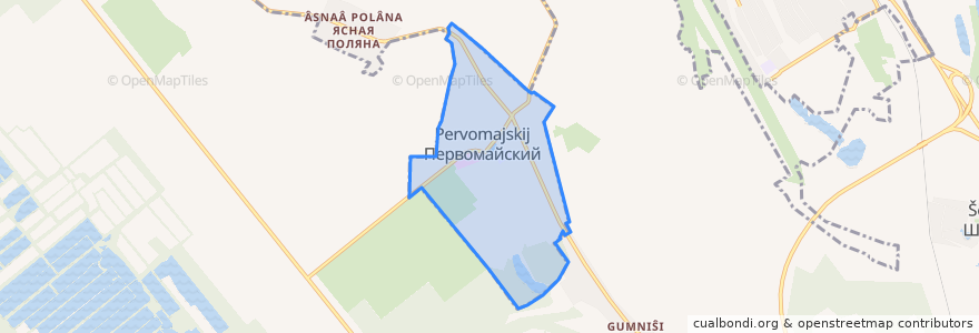 Mapa de ubicacion de городское поселение Первомайский.