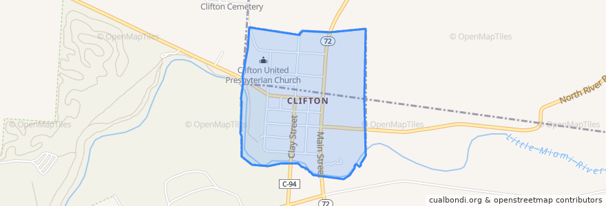 Mapa de ubicacion de Clifton.