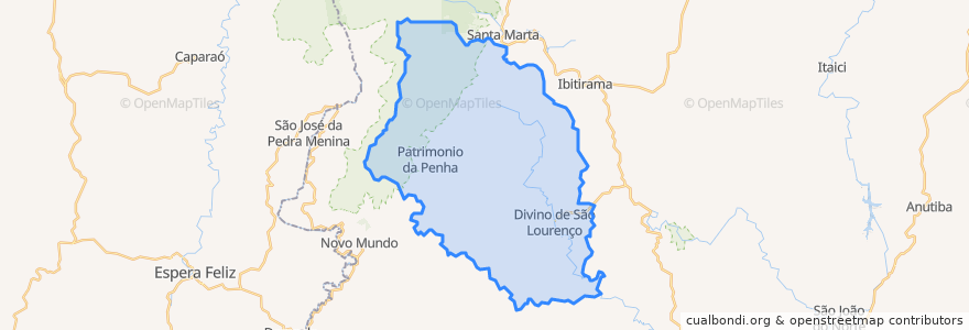 Mapa de ubicacion de Divino de São Lourenço.