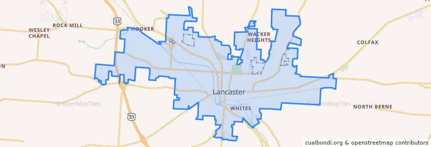 Mapa de ubicacion de Lancaster.