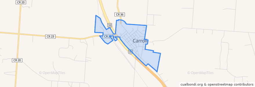Mapa de ubicacion de Carroll.