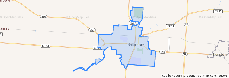 Mapa de ubicacion de Baltimore.