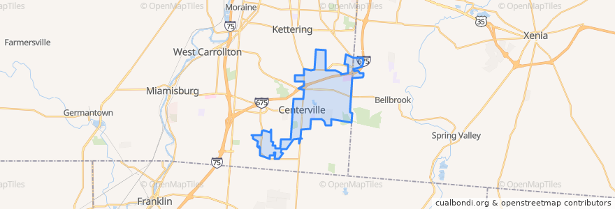 Mapa de ubicacion de Centerville.