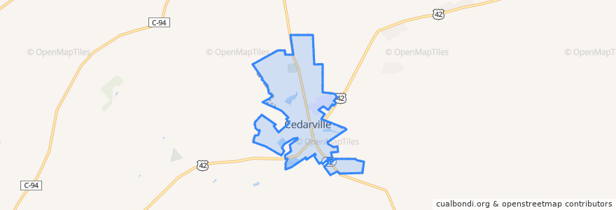 Mapa de ubicacion de Cedarville.