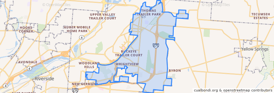 Mapa de ubicacion de Fairborn.