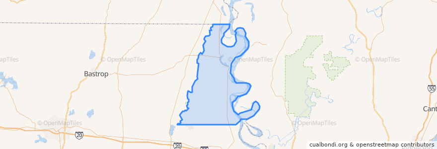 Mapa de ubicacion de East Carroll Parish.