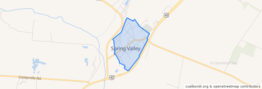 Mapa de ubicacion de Spring Valley.