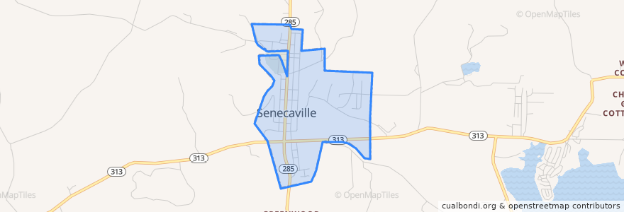 Mapa de ubicacion de Senecaville.