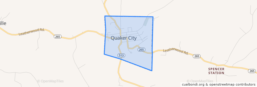 Mapa de ubicacion de Quaker City.