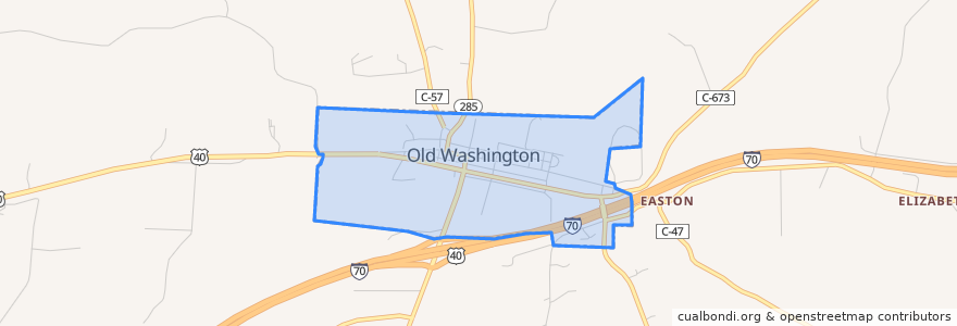 Mapa de ubicacion de Old Washington.