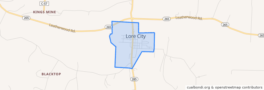 Mapa de ubicacion de Lore City.