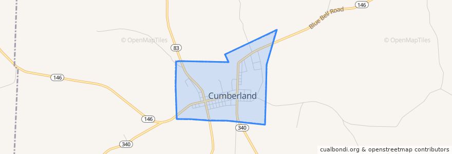 Mapa de ubicacion de Cumberland.
