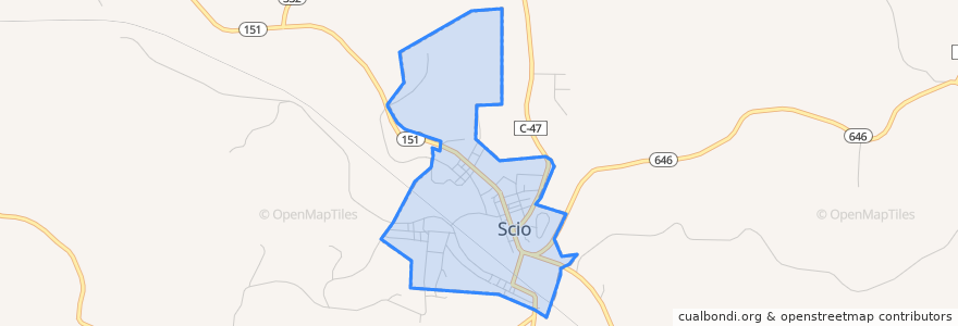 Mapa de ubicacion de Scio.