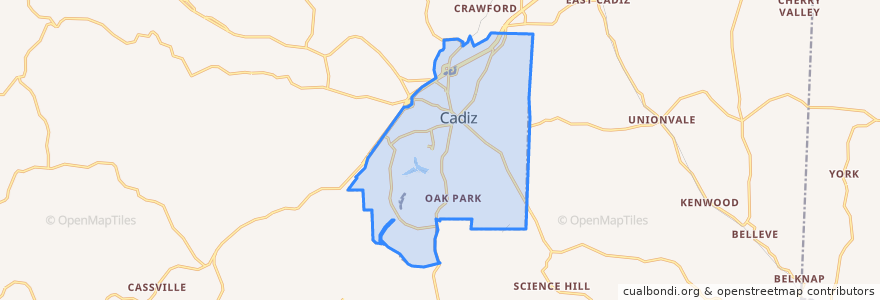 Mapa de ubicacion de Cadiz.