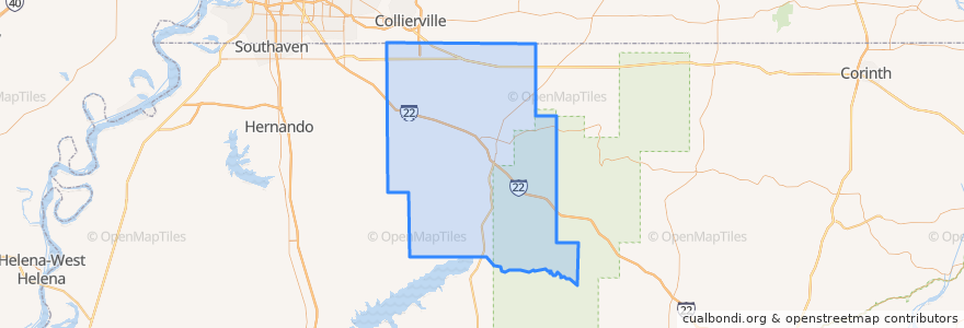 Mapa de ubicacion de Marshall County.