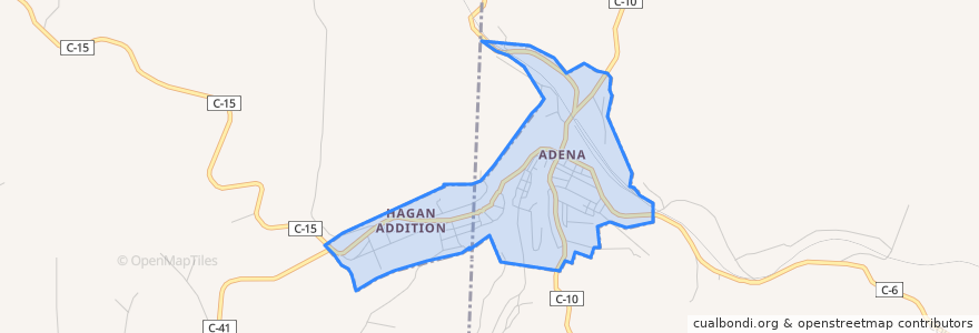 Mapa de ubicacion de Adena.