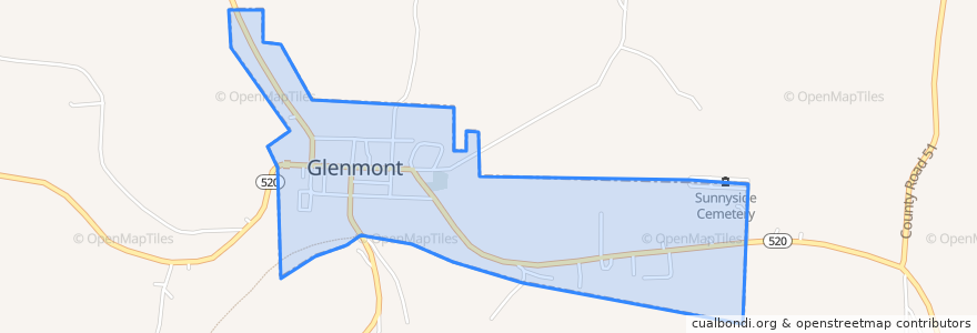 Mapa de ubicacion de Glenmont.