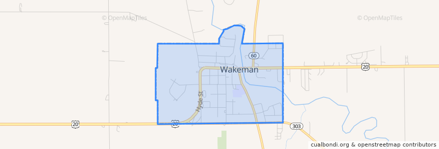 Mapa de ubicacion de Wakeman.