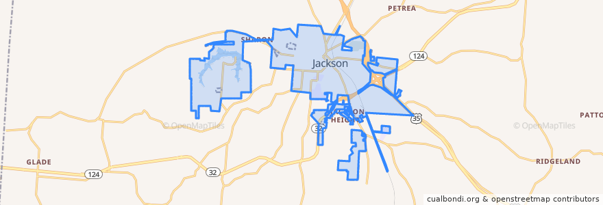 Mapa de ubicacion de Jackson.