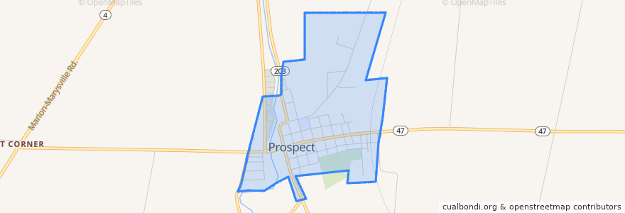 Mapa de ubicacion de Prospect.