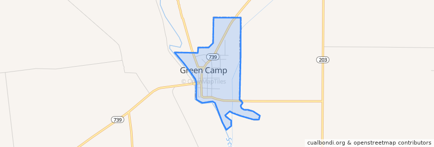 Mapa de ubicacion de Green Camp.
