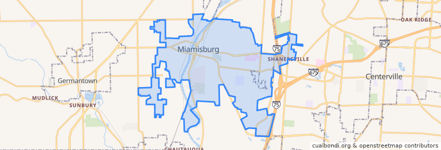 Mapa de ubicacion de Miamisburg.