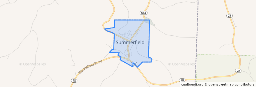 Mapa de ubicacion de Summerfield.