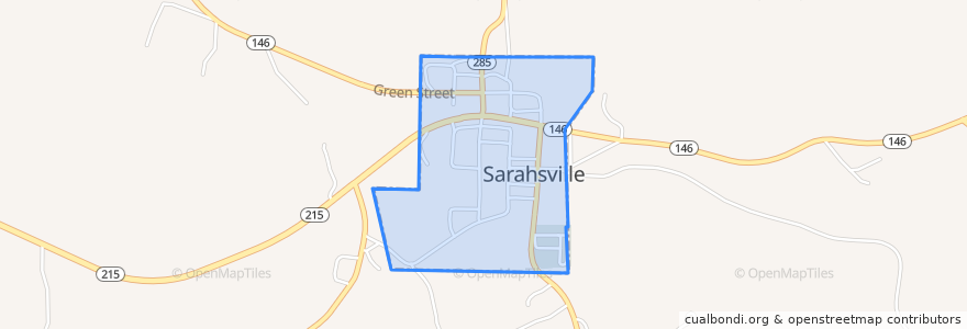 Mapa de ubicacion de Sarahsville.
