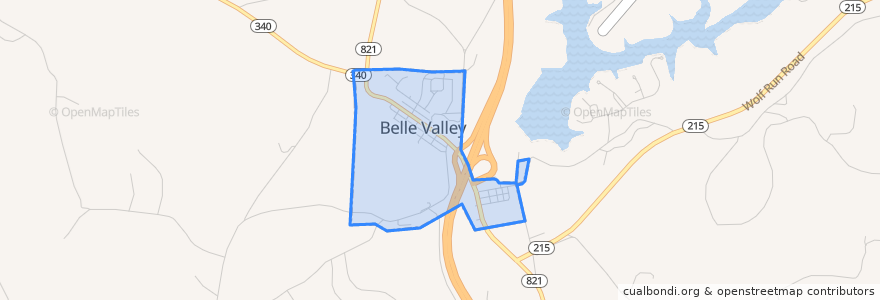 Mapa de ubicacion de Belle Valley.