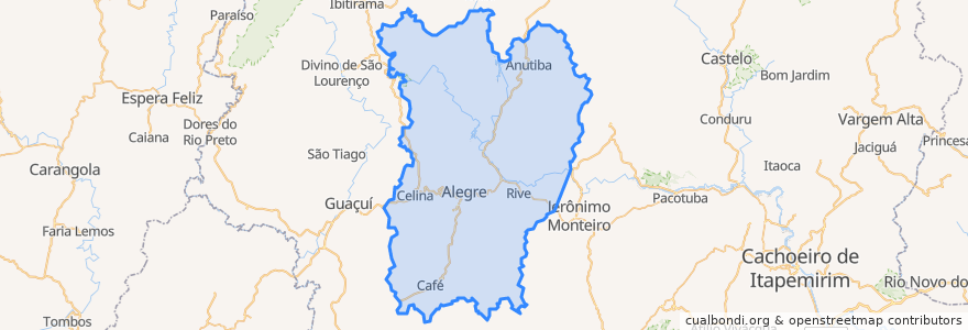 Mapa de ubicacion de Alegre.