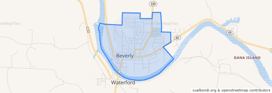 Mapa de ubicacion de Beverly.