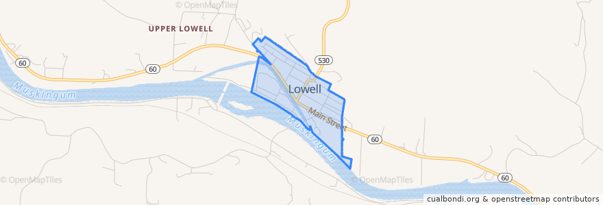 Mapa de ubicacion de Lowell.