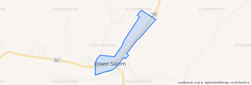 Mapa de ubicacion de Lower Salem.