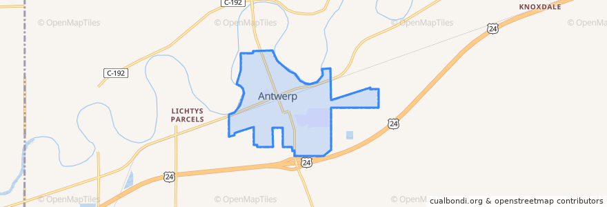 Mapa de ubicacion de Antwerp.