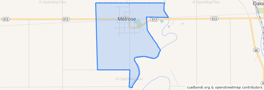 Mapa de ubicacion de Melrose.
