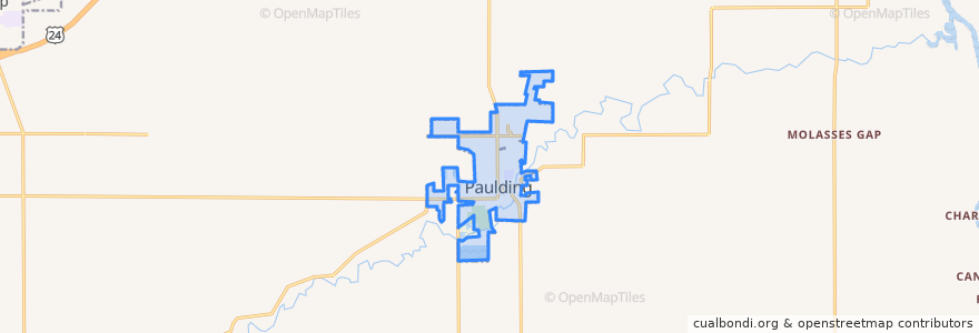 Mapa de ubicacion de Paulding.