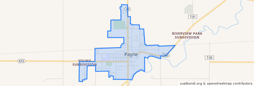 Mapa de ubicacion de Payne.