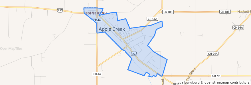 Mapa de ubicacion de Apple Creek.