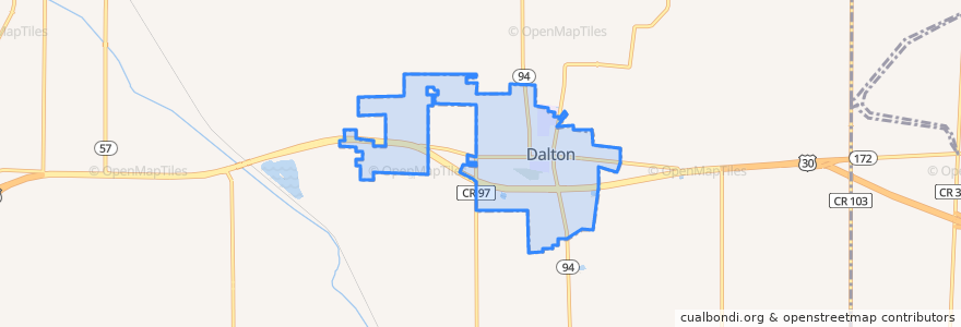 Mapa de ubicacion de Dalton.