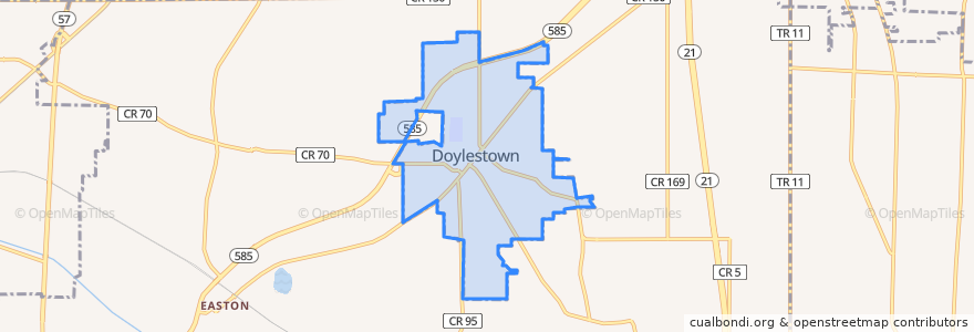 Mapa de ubicacion de Doylestown.