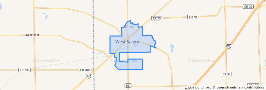 Mapa de ubicacion de West Salem.