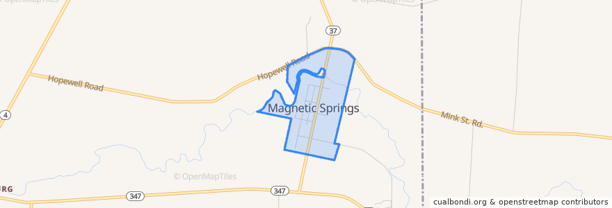Mapa de ubicacion de Magnetic Springs.