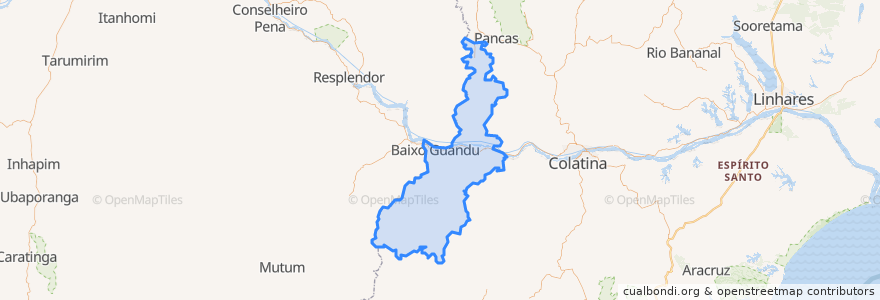 Mapa de ubicacion de Baixo Guandu.